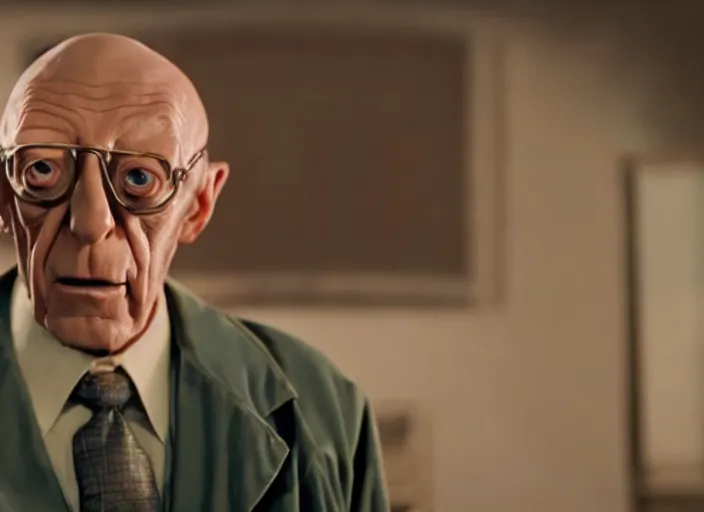 Image similar to film still of professor farnsworth in the new scifi movie, 4 k