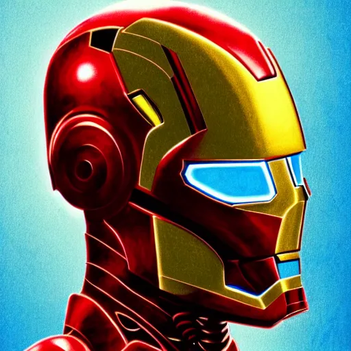 Image similar to steampunk, H.R. Giger design of Iron Man, body and head, drawing on pencil, ornate, details, smooth, sharp focus, illustration, realistic, cinematic, artstation, award winning, rgb, ethereal blue lighting, 8K, H 1920