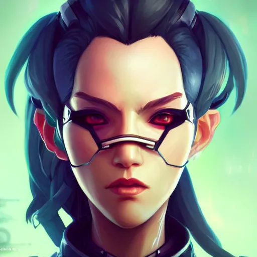 Prompt: a closeup portrait of a female cyberpunk soldier, art by lois van baarle and loish and ross tran and rossdraws and sam yang and samdoesarts and artgerm and saruei and disney, digital art, highly detailed, intricate, sharp focus, trending on artstation hq, deviantart, unreal engine 5, 4 k uhd image