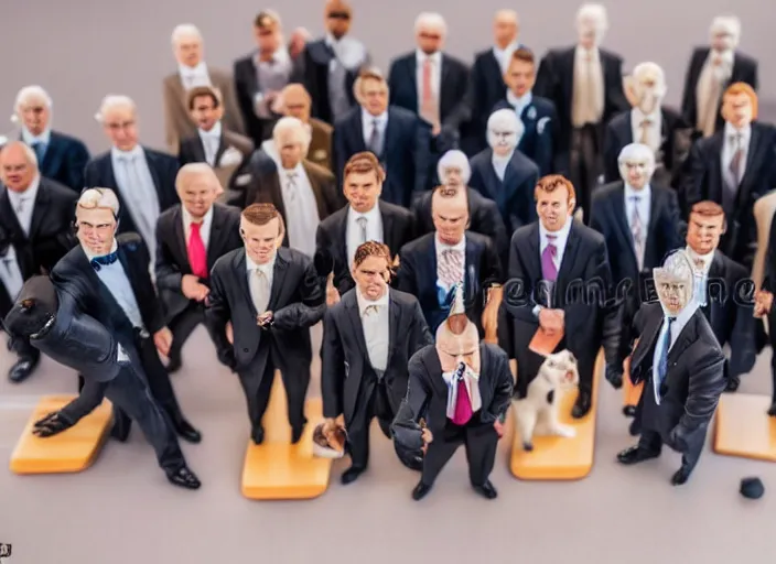 Image similar to photo of a cats board meeting of cats in suits. Highly detailed 8k. Intricate. Sony a7r iv 55mm. Stock photo.