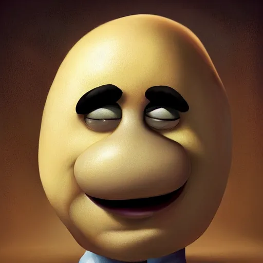 Image similar to teteaclaquestv mr potato head caricature, artgem, digital painting, color painting, hyperrealistic, concept art, oil painting, masterpiece, concept art, trending on deviantart, realistic and detailed face, highly detailed, high quality, 8 k, soft lighting, fancy colors, fantasy, cinematic, high coherence