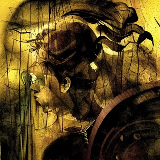 Image similar to Running from the law, by Dave McKean