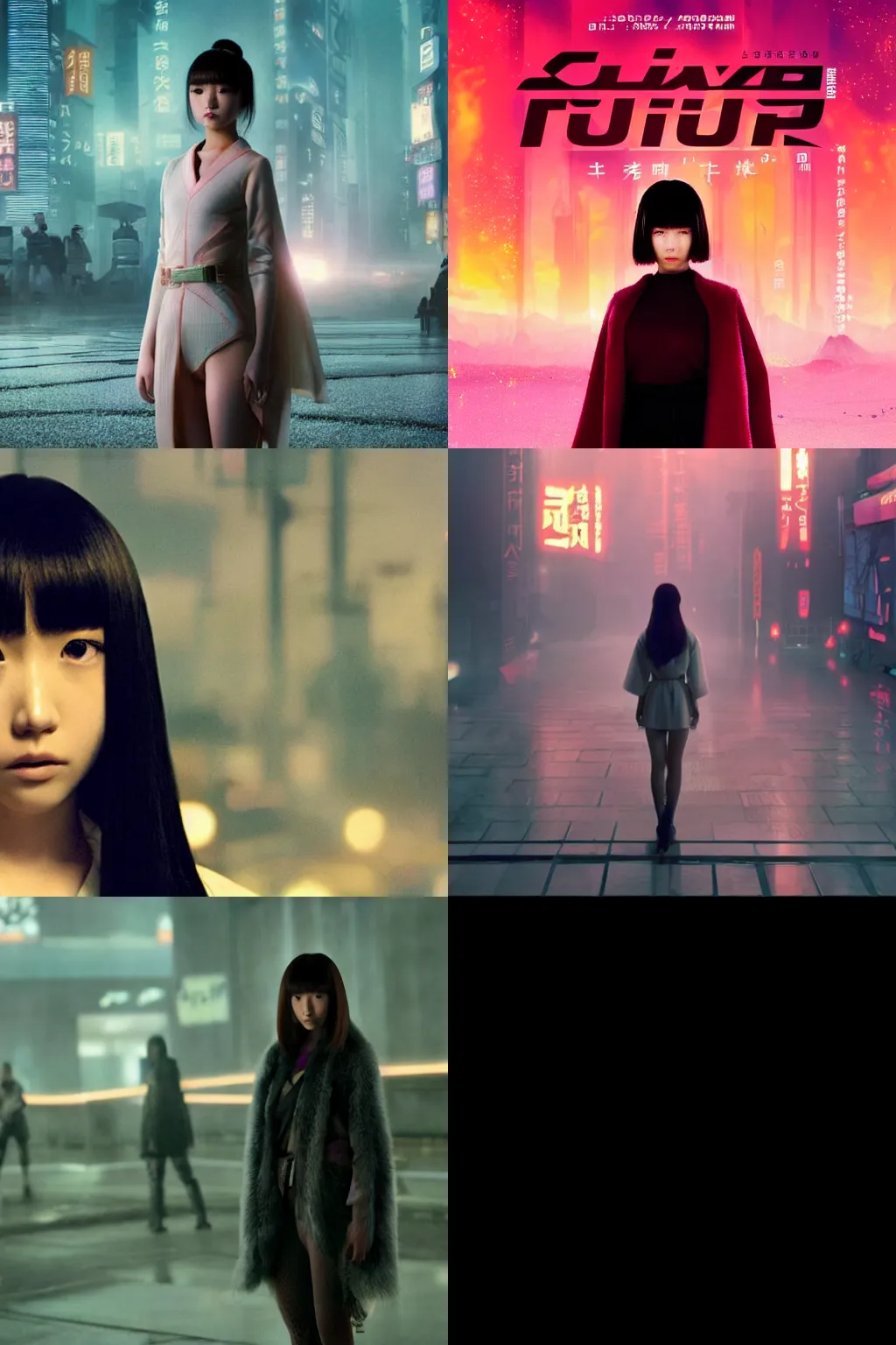 Prompt: Teen Japanese Celestial female, starring in Blade Runner 2049 (2017) film, captivating, rule of thirds, angelic, set on quantum lush realm