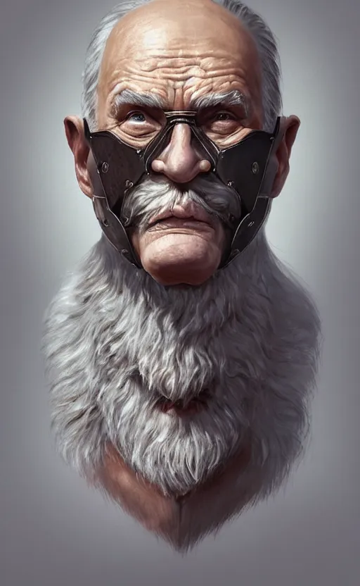 Image similar to old man doing with mask, do what we can, then leave it to god, non fiction, intricate, elegant, highly detailed, 8 k uhd, digital painting, artstation, concept art, matte, sharp focus, illustration, art by artgerm and paul lung and samuel silva