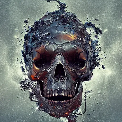 Prompt: portrait_of_a_melting_skull._intricate_abstract._intricate_artwork._by_Tooth_Wu_wlop_beeple_dan_mumford._octane_render_trending_on_artstat