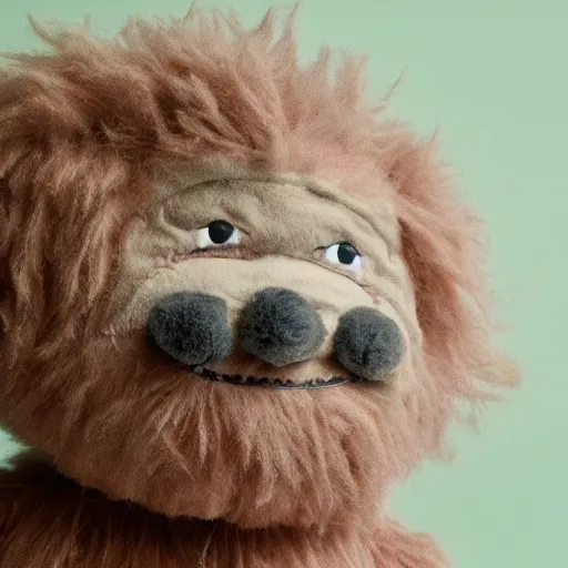 Prompt: photo of a stuffed animal, stuffed animal that kind of looks like a caveman