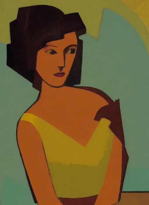 Image similar to a portrait of a pretty young lady by aaron douglas