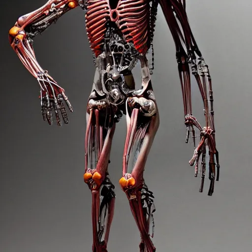 Image similar to a sculpture of anatomical cyborg