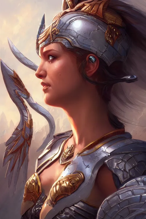 Image similar to amazon valkyrie athena, d & d, fantasy, portrait, highly detailed, headshot, digital painting, trending on artstation, concept art, sharp focus, illustration, art by artgerm and greg rutkowski and magali villeneuve