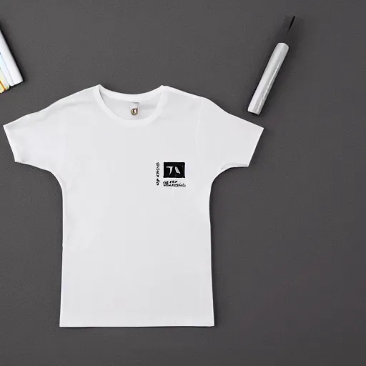 Prompt: t shirt promoting mechanical pencil