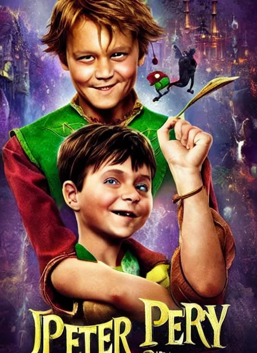 Image similar to johny depp as Peter Pan,movie poster