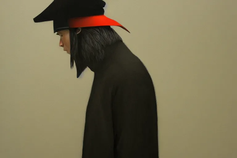 Image similar to young samurai raven - shaped hat artwork by tim eitel