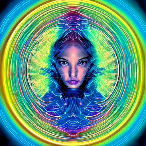 Prompt: a digital portrait of anna de armas, digital art by alex grey, instagram contest winner, computer art, glitch art, dystopian art, glitchy