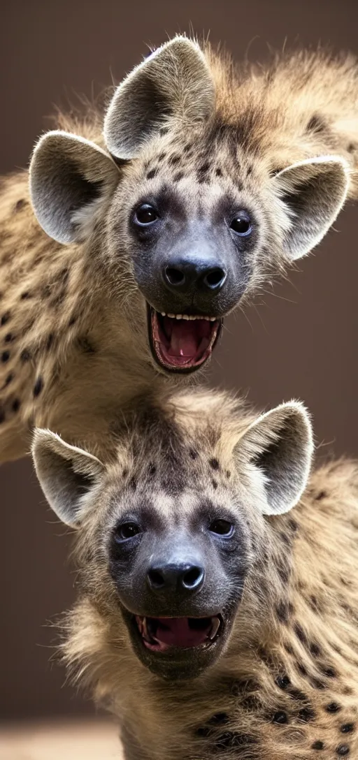 Image similar to a photo of a very happy Hyena wearing a birthday hat,