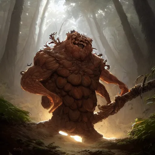 Prompt: a wood elemental, by justin gerard and greg rutkowski, digital art, realistic painting, fantasy, character design, trending on artstation