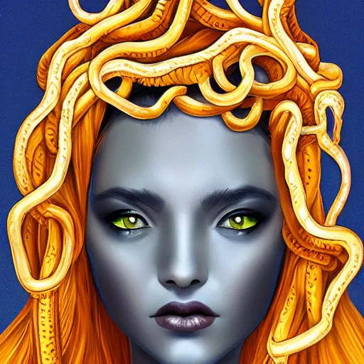 Image similar to medusa, beautiful girl by Sam Yang