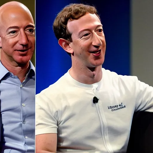 Prompt: jeff bezos with mark zuckerberg's hair