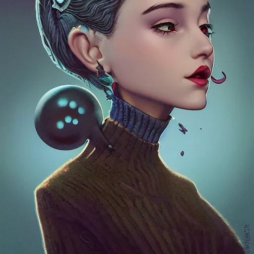 Prompt: Lofi portrait, 3/4 profile, Pixar style by Joe Fenton and Stanley Artgerm and Tom Bagshaw and Tim Burton,