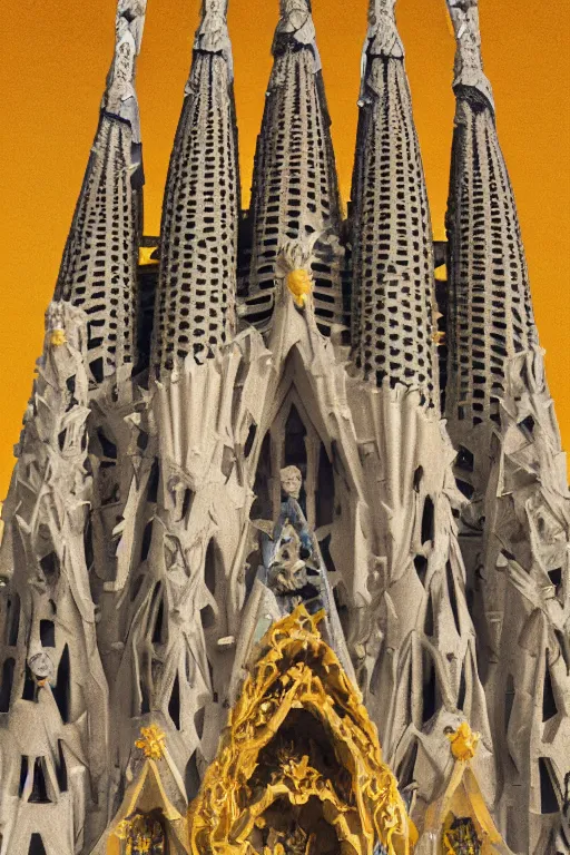 Image similar to sagrada familia cathedral and shiba ， anime fantasy illustration by tomoyuki yamasaki, kyoto studio, trending on artstation 8 k