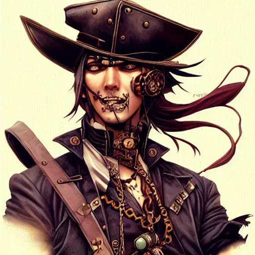steampunk pirate male anime