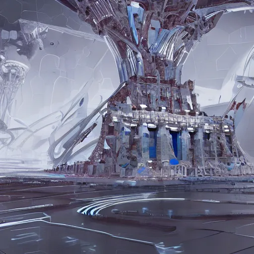 Image similar to sci-fi motherboard structure on the coronation of napoleon painting and digital billboard in the middle, unreal engine 5, keyshot, octane, artstation trending, ultra high detail, ultra realistic, cinematic, 8k, 16k, in style of zaha hadid, in style of nanospace Michael Menzelincev, in style of Lee SOUDER, colors in style of the Blade Runner 2049, in plastic, dark, tilt shift,