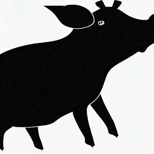 Prompt: black and white ink marker cartoon sketch of a pig in a crown by beeple
