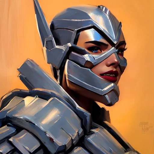 Image similar to greg manchess portrait painting of armored punisher wonderwoman as overwatch character, medium shot, asymmetrical, profile picture, organic painting, sunny day, matte painting, bold shapes, hard edges, street art, trending on artstation, by huang guangjian and gil elvgren and sachin teng