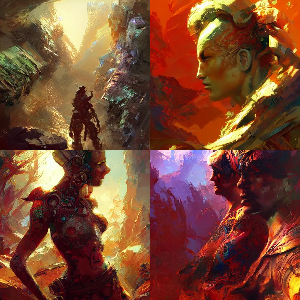 Prompt: artwork by android jones, craig mullins, smooth lighting, detailed