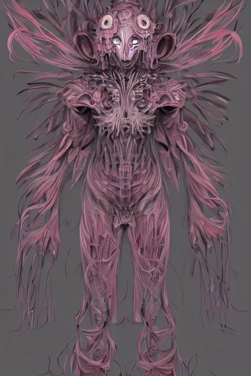 Image similar to a humanoid figure flower monster, symmetrical, digital art, sharp focus, trending on art station, anime