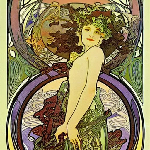 Image similar to Sticker of a ecosystem in a bottle , elegant art nouveau style, Alphonse Mucha, james gurney