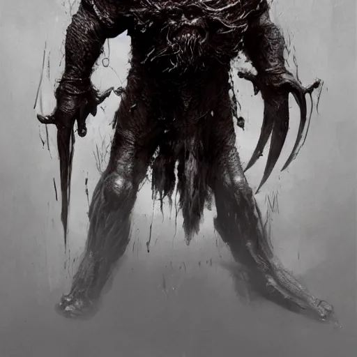 Image similar to dwarf hammerer concept art, long shot, beksinski, wayne barlowe, adrian smith concept art, ruan jia, weta workshop the hobbit, trending on artstation, dark soul concept art, elden ring concept art, demon soul concept art, the witcher concept art