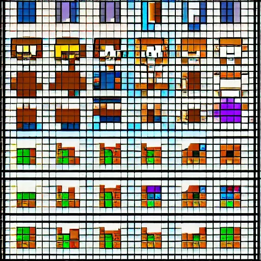 Prompt: pixel art sprite sheet for a 1 6 bit platformer game by sega