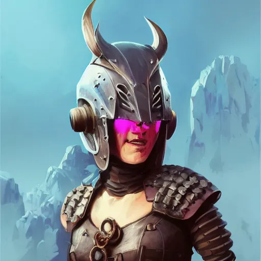 Image similar to cyberpunk viking helmet mask warrior goddess robot ninja fantasy, art gta 5 cover, official fanart behance hd artstation by jesper ejsing, by rhads, makoto shinkai and lois van baarle, ilya kuvshinov, ossdraws