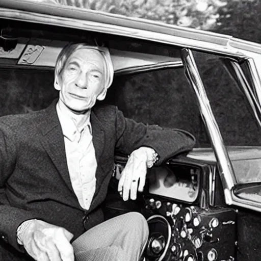 Prompt: charlie watts driving a truck