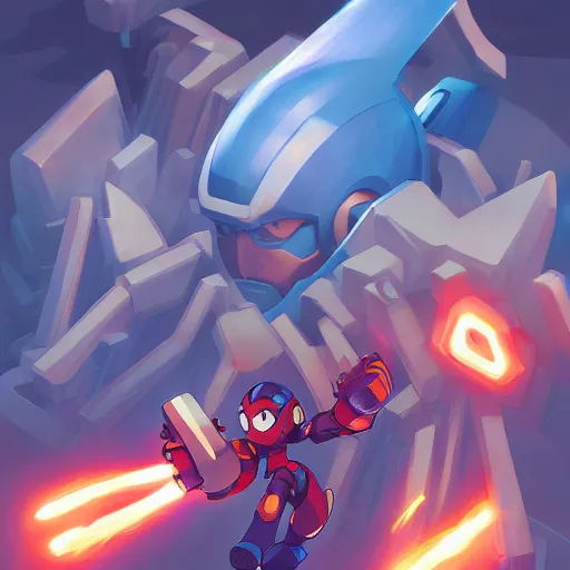 Image similar to hero world mega man, behance hd by jesper ejsing, by rhads, makoto shinkai and lois van baarle, ilya kuvshinov, rossdraws global illumination