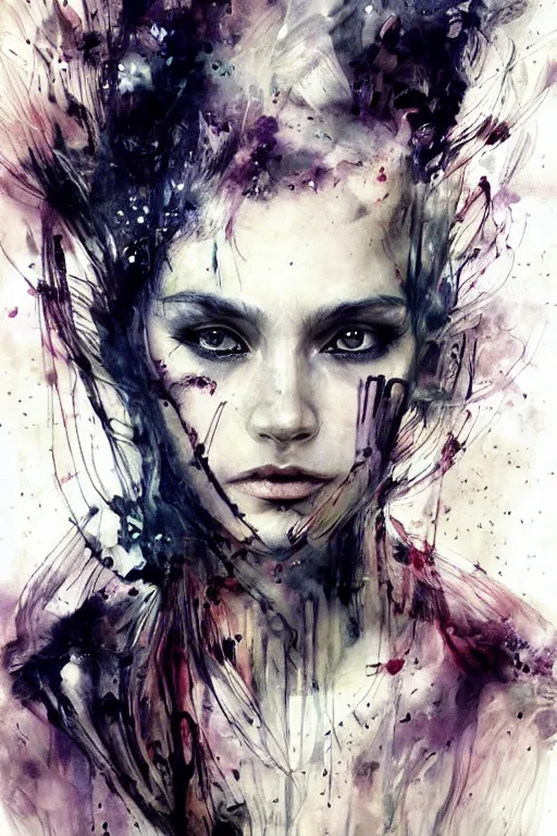 Prompt: valkyrie warrior woman portrait art by agnes cecile, beautiful, soft, smooth