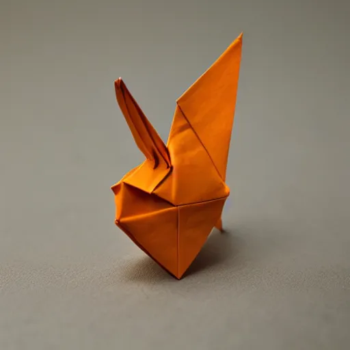 Image similar to an impossible origami animal, macro photography, ambient light