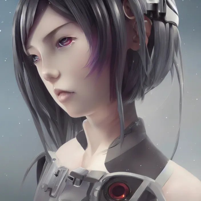 Image similar to symmetrical gorgeous anime girl cyborg - by tom bagshaw, by ilya kuvshinov, rtx rendering, octane render 1 2 8 k, maya, extreme high intricate details by wlop, digital anime art by ross tran, medium shot, close up shot, composition by sana takeda, dramatic lighting by greg rutkowski, 8 k, trending on artstation