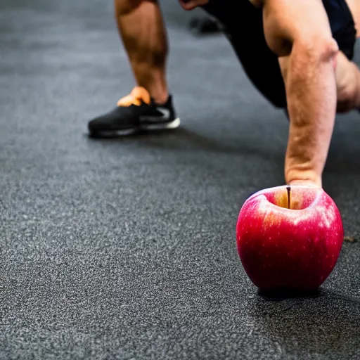 Image similar to an apple doing CrossFit, hd image