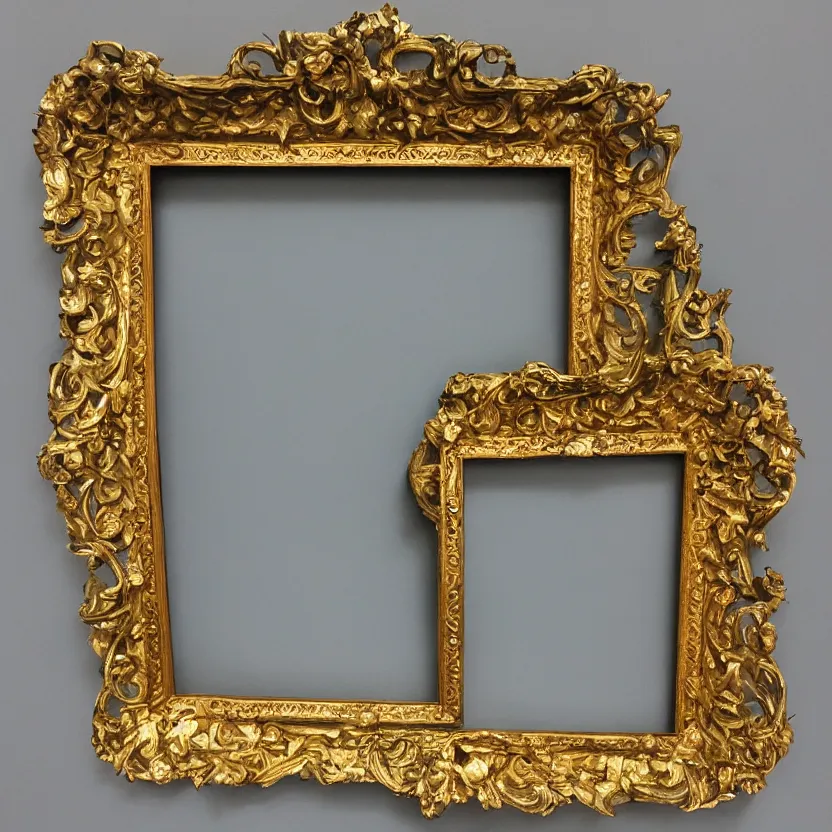 Prompt: blue and gold baroque frame