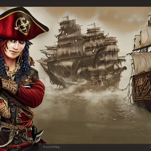 Prompt: Pirate king, high resolution fantasy concept art, realistic, intricate details, soft lighting