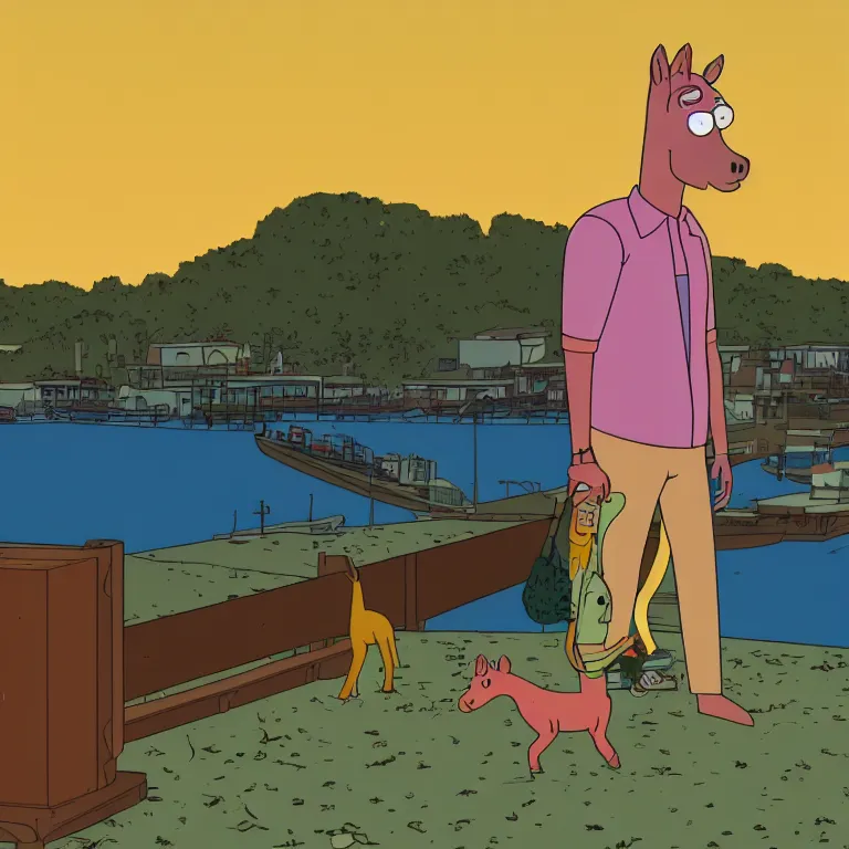 Image similar to still from bojack horseman, hd, hq, high resolution, high detail, 4 k, 8 k