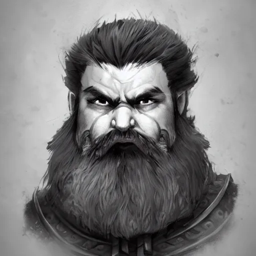 Image similar to ultrarealistic, ultradetailed, pathfinder character portrait, fierce bearded dwarf, face and body clearly visible, very very very ultradetailed, warrior, ((((battle axe)))), scary, long hair, DnD art, epic fantasy style art, fantasy epic digital art, epic fantasy art, hearthstone style art