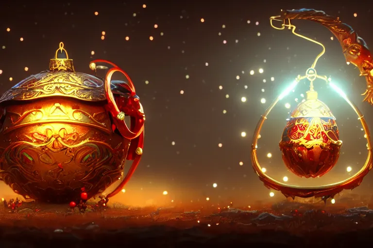 Image similar to an extremely detailed concept art of a fantasy enchanted jingle bell infused with magic, trending on artstation, digital art, 4 k, intricate, octane render, sharp focus