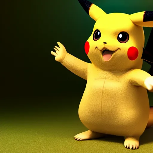 Image similar to 3 d render of pikachu, disney luca style, 8 k