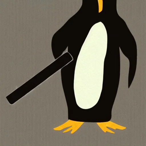 Image similar to the jedi penguin, penguin wearing jedi robes and holding a lightsaber