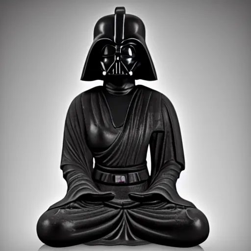 Image similar to female darth vader as buddha statue, 5 5 mm