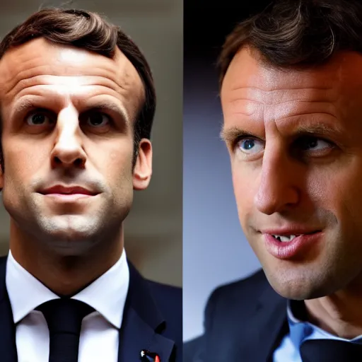 Prompt: photography of emmanuel macron as a chocolatine