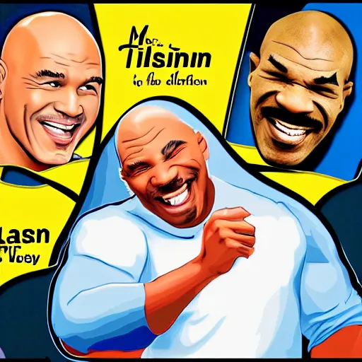 Image similar to mr clean mr clean mr clean and mike tyson laughing