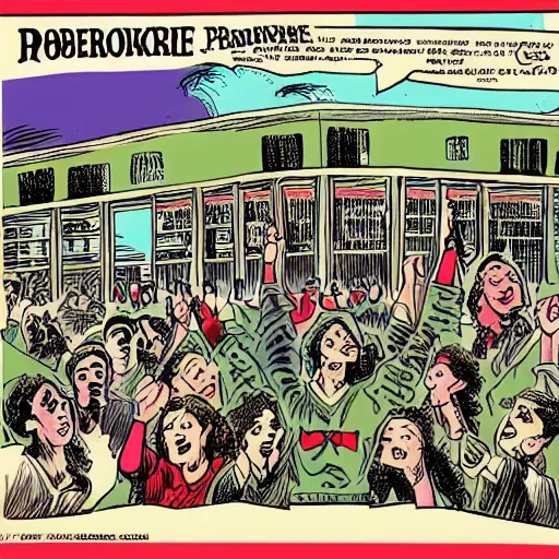 Prompt: robert crumb comic about pembroke pines flanagan high school students partying accurate eyes high detail